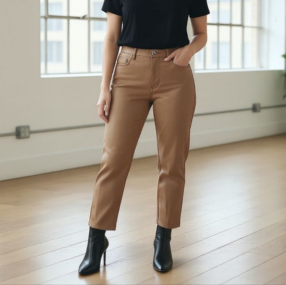 Wilfred Pants - Wilfred Melina Faux Leather Cropped Straight Leg Pants 8